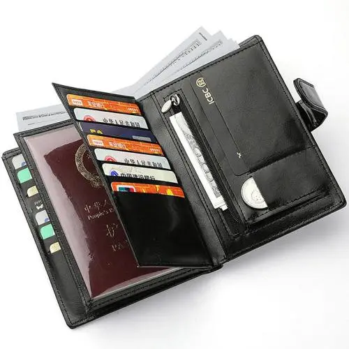 ZR370 New Driver's License Card Bag Wallet Men's Large Capacity Multifunctional Passport Bag Passport Book Wallet