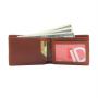 Slim genuine leather wallet men rfid blocking front pocket card wallet bifold minimalist wallet with pull tab