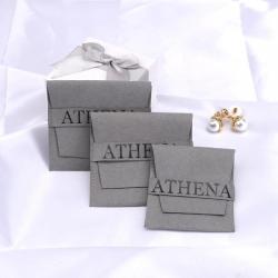 8*8 Cm Luxury Microfiber Necklace Bracelet Storage Jewelry Pouch Customized Small Gift Envelope Jewelry Bag