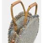 Wholesale 2024 Fashion leather fringe straw woven round bag Beach Bags Women's handbag shoulder Bag