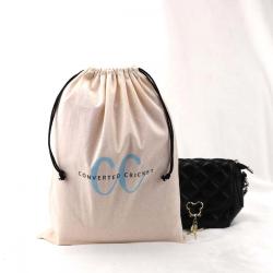 Promotion Cotton Drawstring Clothes Handbag Shopping Bag Custom Logo Printing Recycled Muslin Cotton Dust Pouch