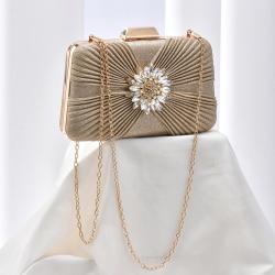 New arrival elegant purse exquisite rhinestone flower bag party champagne clutch bag handbags shoulder bags bulk wholesale