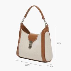 Warehouse Custom Logo Handbag Fashion Bags Women Shoulder Handbags Ladies Purses Canvas Leather Shoulder Tote Bag