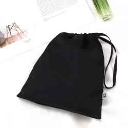 Custom Logo Printed Label Black Satin Drawstring Dust Bag For Shoes Hair Hat Soft Luxury Underwear Clothes Storage Satin Pouch