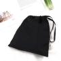 Custom Logo Printed Label Black Satin Drawstring Dust Bag For Shoes Hair Hat Soft Luxury Underwear Clothes Storage Satin Pouch