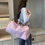 custom logo luxury pu duffel bag for girls smell proof leather outdoor multifunctional fitness travel bag bolso viajero