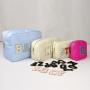 Keymay Rts Stock 21 Colors S M L Xl Bridesmaid Gift Diy Chenille Letter Patches Makeup Bag Organizer Cosmetic Bag Nylon Pouch