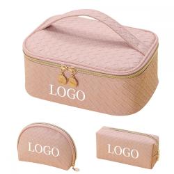 Portable Multifunction Organizer Storage Toiletry Makeup Bag for Women and Girls 3 Pcs Pu Travel Cosmetic Bags Set