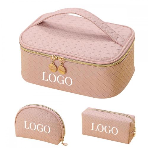 Portable Multifunction Organizer Storage Toiletry Makeup Bag for Women and Girls 3 Pcs Pu Travel Cosmetic Bags Set