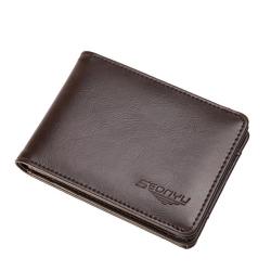 ZR221 Genuine Leather Men's Business Wallet, Pigskin Short Wallet, Vintage Creative and Versatile Card Bag for Father