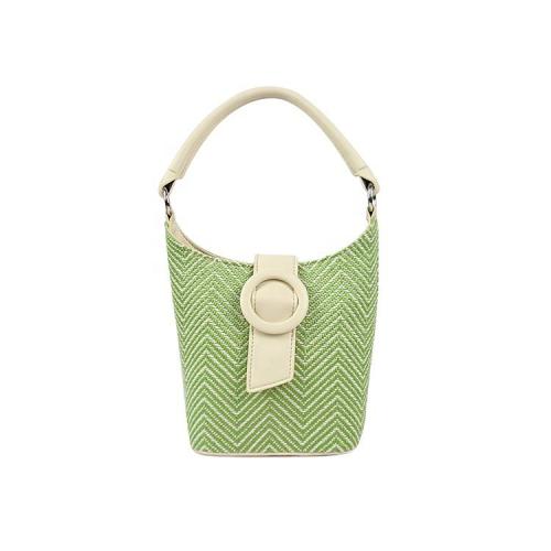 2022 Hot Sale Exquisite Lady Straw Beach Handbags Fashion Zipper Mini Portable Crossbody Bag Summer Bucket Bags Women