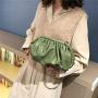 ZR274 Women's Bag New PU Blue Cool Qi Ruffle Pattern Foreign Style Texture One Shoulder Chain Crossbody Bag