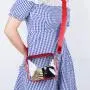 Keymay Custom Fashion Red Girls Pvc Makeup Bag Stadium Approved Shoulder Bag Women Clear Stadium Crossbody Bag