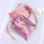 Custom Logo Printed Satin Jewelry Pouch With Ribbon Super Soft Silk Gift Perfume Cosmetic Hair Dust Bag