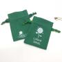 Custom White Logo Small Cotton Linen Drawstring Bag for Jewelry Necklace Packaging Reusable Cotton Dust Gift Pouch
