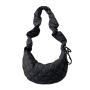 Casual diamond nylon crossbody bag soft meniscus shoulder handbag for woman New design Ruched luxury messenger bags