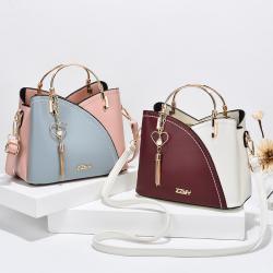 2023 New Fashion Handbag Korean Color Contrast High Capacity Fashion One Shoulder Stitch Buckle Crossbody Bag