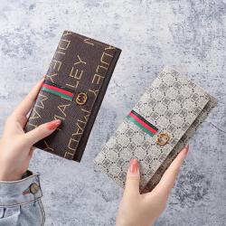 Hot Selling fashion clutch bag luxury money clip factory wholesale print long folding women's wallet