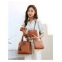 ZR276 Women's Bag 2023 New Style Spliced Simple Four Piece Cover Mother Bag Single Shoulder Handheld Crossbody Bag