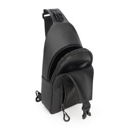 Wholesale Custom PU Leather USB Charging Sport Crossbody Sling Bag Travel Hiking Male Anti-Theft Chest Bag