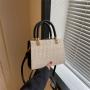 Grass woven bag for women new trendy and fashionable casual tote bag solid color large capacity single shoulder bags
