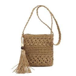 KBW207 2023 New Hollow Tassel Crossbody Straw Bag Summer Holiday Beach Bag Small Satchel Hand-woven Bag