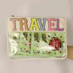 Keymay Bag Stock Embroidered Chenille Sequin Patch Waterproof Zipper Clear Pouch Transparent PVC Gift Snacks Makeup Cosmetic Bag