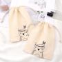 Custom Logo Printed Cotton Drawstring Building Block Toy Storage Bag Organic Muslin Cotton Gift Packaging Pouch