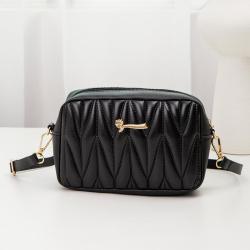 2024 Ladies Fashion Embroidered Cosmetic Bag V-Grain Wavy Diagonal Design Single Handle Portable for Foreign Trade Wholesale