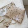 Simple straw woven foreign-style shoulder tote bag, bowknot fresh and small woven handbag,  new style popular women's bag