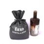Custom Logo Printed Square Bottom Leather Travel Drawstring Wine Bottle Bag Christmas Leather Wine Gift Bag