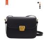 Korean Style Shoulder Bag Trendy Small Square Leather Bag Pure Color Handbag For Women