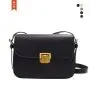 Korean Style Shoulder Bag Trendy Small Square Leather Bag Pure Color Handbag For Women