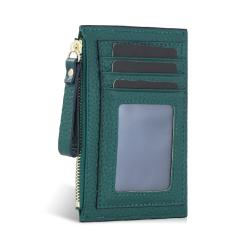 Fashionable Card Holder Wallet Classic Luxury ID Window RFID Blocking Bifold Credit Card Holder with Zipper Coin Pocket