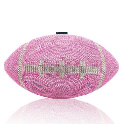 New Rhinestone American football round ball purse stone bling diamond crystal evening clutch handbags ladies womens purses