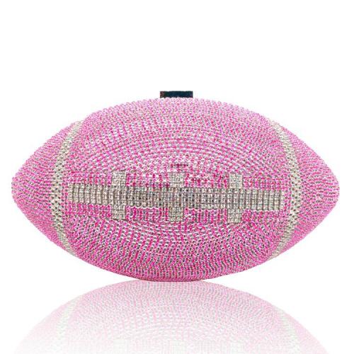 New Rhinestone American football round ball purse stone bling diamond crystal evening clutch handbags ladies womens purses