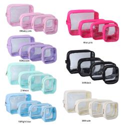 Keymay 7-color Spot Summer Fashion Cute Clear Makeup Bag Women Bulk Transparent Clear Cosmetic Bag Pvc Toiletry Bag