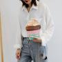 Summer Candy Cartoon Girls Small Chain Purse Handbags Ice Cream PU Leather Ladies Crossbody Bag