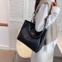 Gelory Wholesale Office Lady One Shoulder Tote Handbag Large Capacity PU Leather Tote Bags For Women