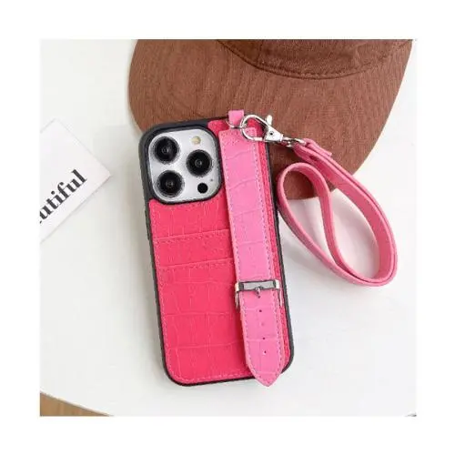 New Wallet Function Luxury Leather Phone Case Cover With Card Holder Finger Strap For Iphone 15 14 13 12 11 Pro Max 7 8 X Xs Max
