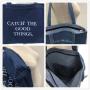 Large Capacity Denim Shoulder Bag Two-Strap Canvas Bag Fashionable Make-Up and Shopping Bag for Students and Mothers