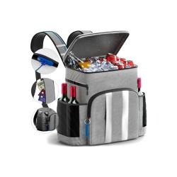 Large Capacity Wine Carrier Insulated Leakproof Padded Wine Cooler Carrying Tote Bag for Travel Camping and Picnic