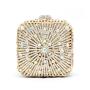 Blue Super Mini Size Women Crystal Square Box Clutch Evening Bags Wedding Rhinestone Handbag Purse