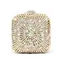 Blue Super Mini Size Women Crystal Square Box Clutch Evening Bags Wedding Rhinestone Handbag Purse