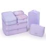 Gelory 8pcs Set Garment Bags Travel Packing Cubes Luggage Packing Organizer Bag For Dry Clothes, Shoes, Cosmetics