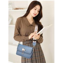 2024 Popular Women's Bag New Korean Fashion Single Shoulder Crossbody Bag Tassel Chain Magnetic Buckle Square  PU Ladies Bag