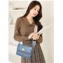 2024 Popular Women's Bag New Korean Fashion Single Shoulder Crossbody Bag Tassel Chain Magnetic Buckle Square  PU Ladies Bag