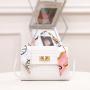 2024 Women's Fashionable Single-Handle Handbag Portable Mobile Phone Check Silk Towel Shoulder Girls Sling Bag