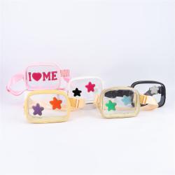 Keymay 2023 New Design 5 Colors RTS Stock Pvc Clear Trending Women Crossbody Bag Waterproof Fanny Pack Waist Bag Clear Belt Bag