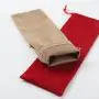 Customized Luxury Long Velvet Pouch Drawstring Velvet Pen Bag Pencil Packaging Bags Red Brown Velvet Pen Pouch